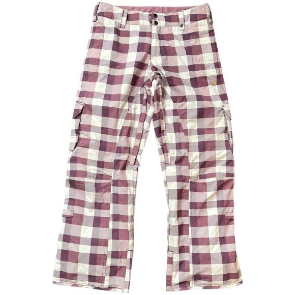 Burton Snow Cargo Pants Plaid Insulated Waterproof - M - Picture 1 of 8